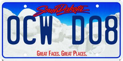 SD license plate 0CWD08