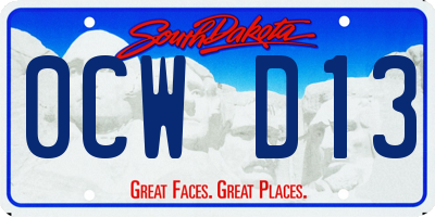SD license plate 0CWD13