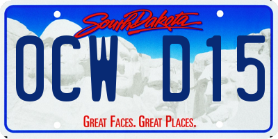 SD license plate 0CWD15