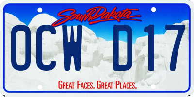 SD license plate 0CWD17