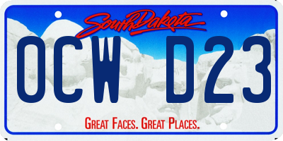 SD license plate 0CWD23