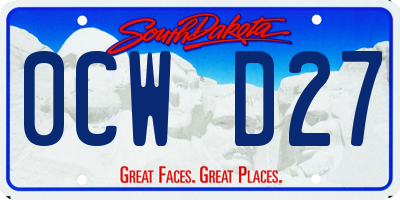 SD license plate 0CWD27