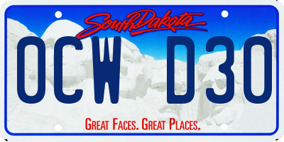SD license plate 0CWD30