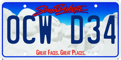 SD license plate 0CWD34