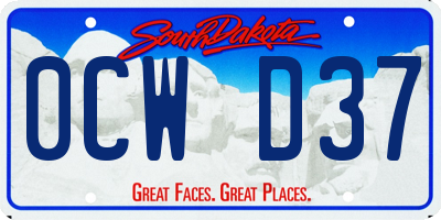 SD license plate 0CWD37
