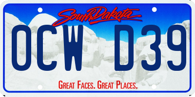 SD license plate 0CWD39
