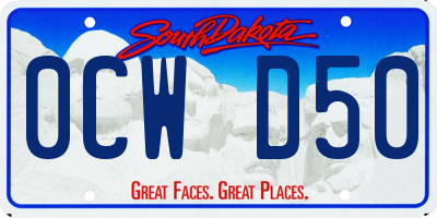 SD license plate 0CWD50