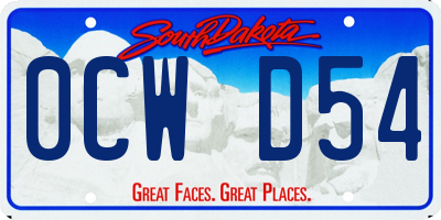 SD license plate 0CWD54