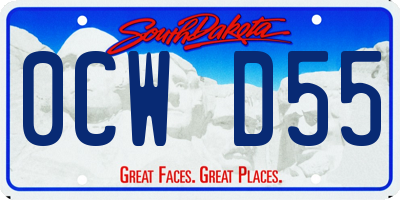 SD license plate 0CWD55