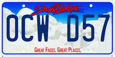 SD license plate 0CWD57