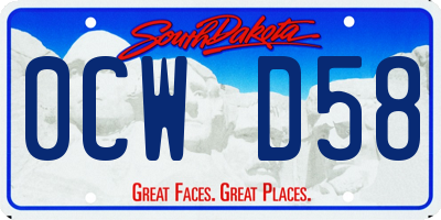 SD license plate 0CWD58