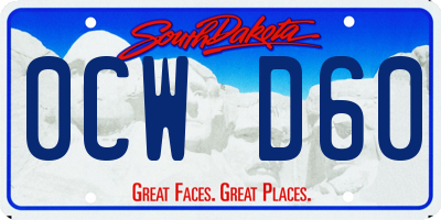 SD license plate 0CWD60
