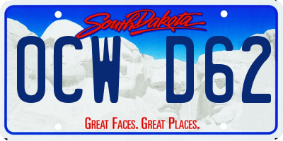 SD license plate 0CWD62
