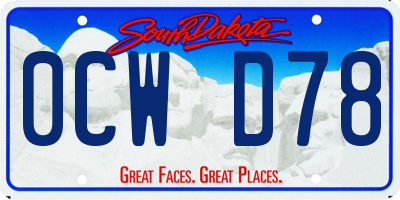 SD license plate 0CWD78