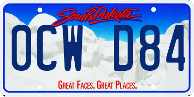 SD license plate 0CWD84