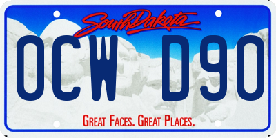 SD license plate 0CWD90