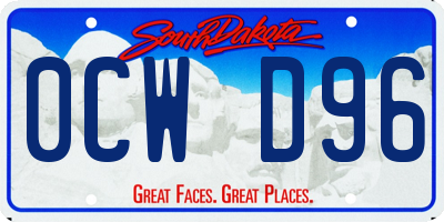 SD license plate 0CWD96