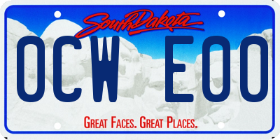 SD license plate 0CWE00