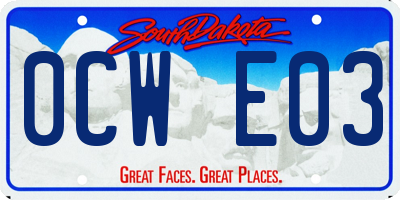 SD license plate 0CWE03