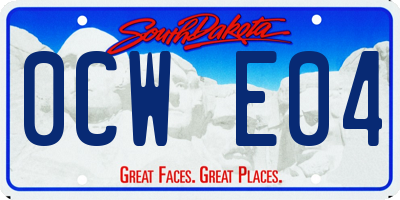 SD license plate 0CWE04