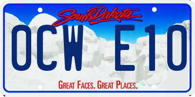 SD license plate 0CWE10