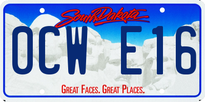 SD license plate 0CWE16