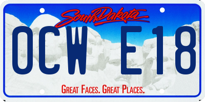 SD license plate 0CWE18