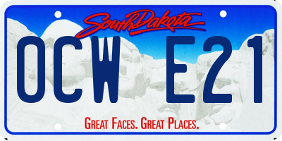 SD license plate 0CWE21