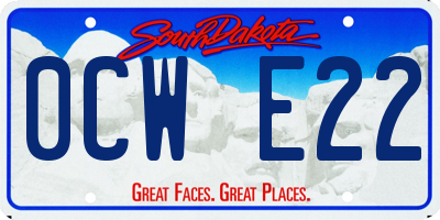 SD license plate 0CWE22