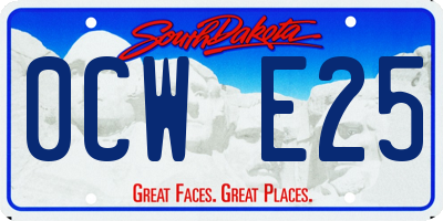 SD license plate 0CWE25