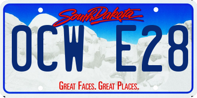 SD license plate 0CWE28