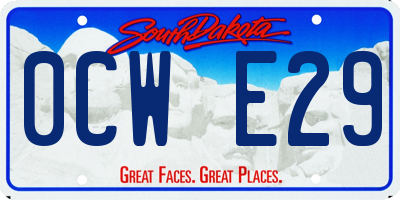 SD license plate 0CWE29