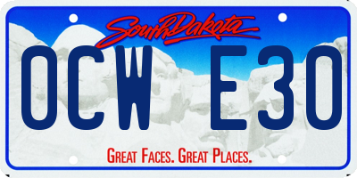 SD license plate 0CWE30
