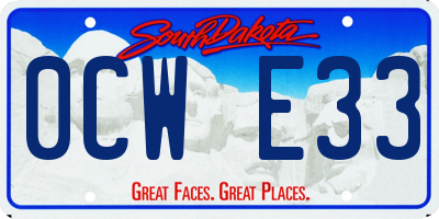 SD license plate 0CWE33