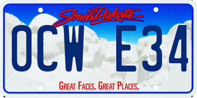 SD license plate 0CWE34
