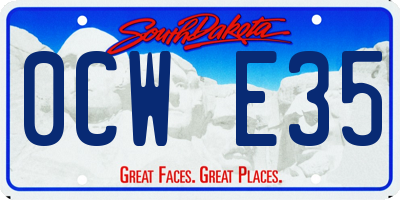 SD license plate 0CWE35