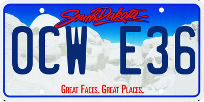 SD license plate 0CWE36