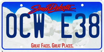 SD license plate 0CWE38