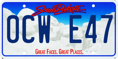 SD license plate 0CWE47