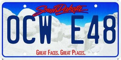 SD license plate 0CWE48