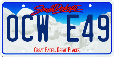 SD license plate 0CWE49