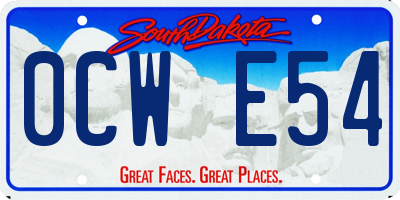 SD license plate 0CWE54