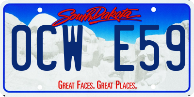 SD license plate 0CWE59