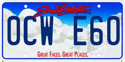 SD license plate 0CWE60