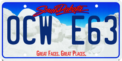 SD license plate 0CWE63