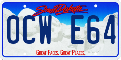 SD license plate 0CWE64