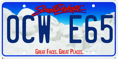 SD license plate 0CWE65