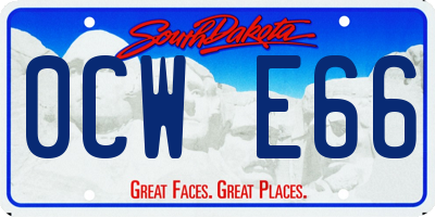 SD license plate 0CWE66