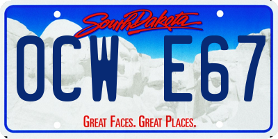 SD license plate 0CWE67