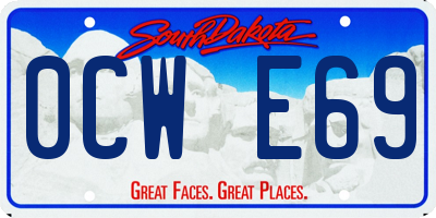 SD license plate 0CWE69